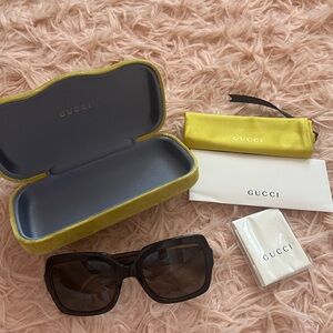 Gucci Black Sunglasses with Gold Case